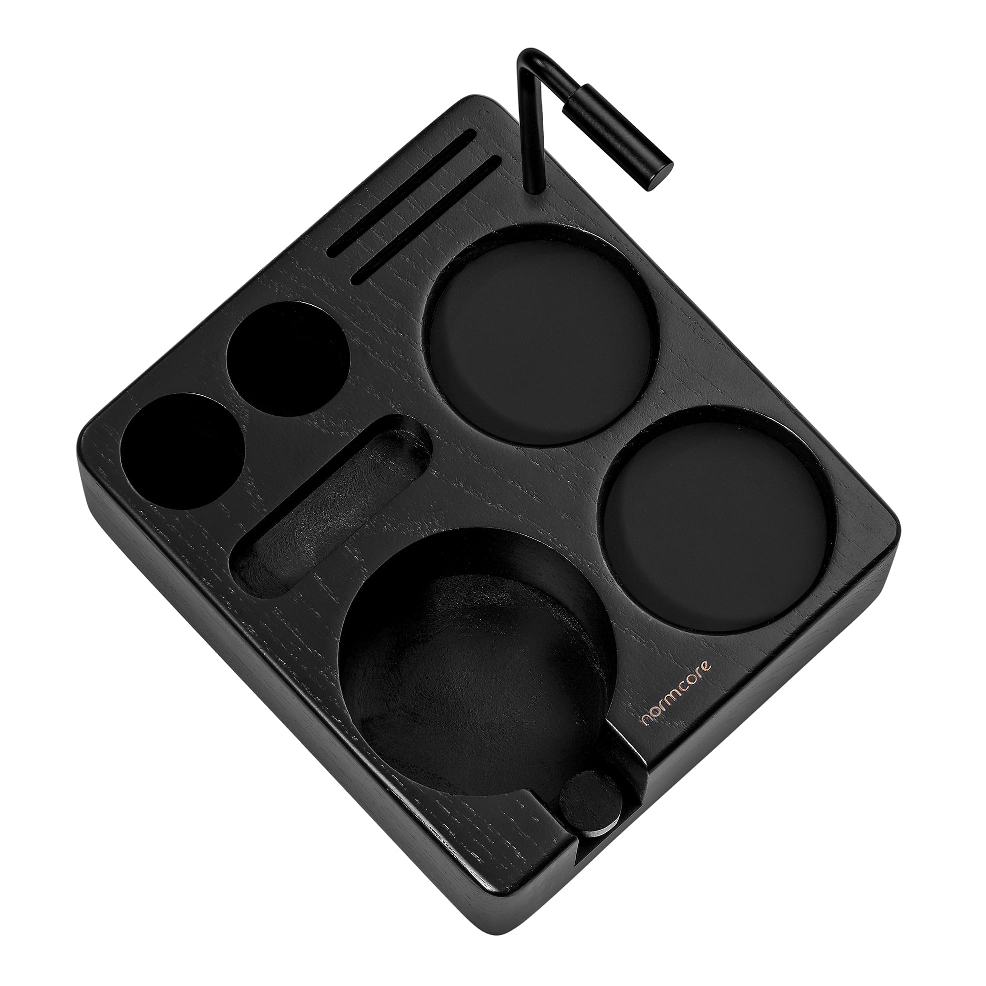 Photo 1 of Normcore Compact Tamping Station - Espresso Black Ashwood Tamper Station Base - Genuine American Black Ashwood Tamper Holder Portafilters Stand For 51mm 54mm Espresso Machine Accessories