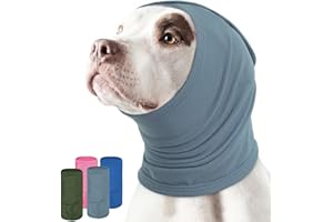 KOESON No Shake Ear Wraps for Dogs, Long Dog Ear Muffs Noise Protecion with Hook & Loop, Head & Neck Covers for Dogs, Soft Do
