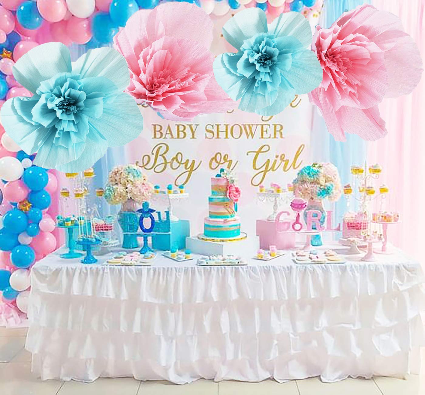 blue and pink baby shower ideas