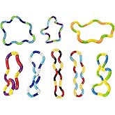 8 Pcs Tangles Stress Relief Fidgets Toys Multicolor Twisty Toys Relax Therapy Stress Feeling Winding Fidget Hand Toys and Bra