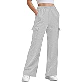 joyliveCY Cargo Sweatpants for Women Fleece Jogger Pants Casual Baggy Trousers Athletic Long with Pockets Trendy