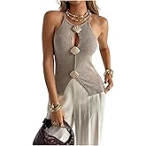 SHENHE Women's Knit Sweater Halter Tops Fall Sweaters Sleeveless Dressy Going Out Vest Top