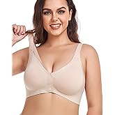PRETTYWELL Front Closure Bras for Women no Underwire Padded Wireless Comfort Full Coverage Bra with Support Mastectomy Bra