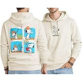 Peanuts Snoopy Mens Graphic Hoodie Unisex Soft Fleece Pullover Sweatshirt | Vibrant Snoopy Graphics, Soft Fleece Fabric, Kangaroo Pocket, Drawstring Hood, Ribbed Cuffs