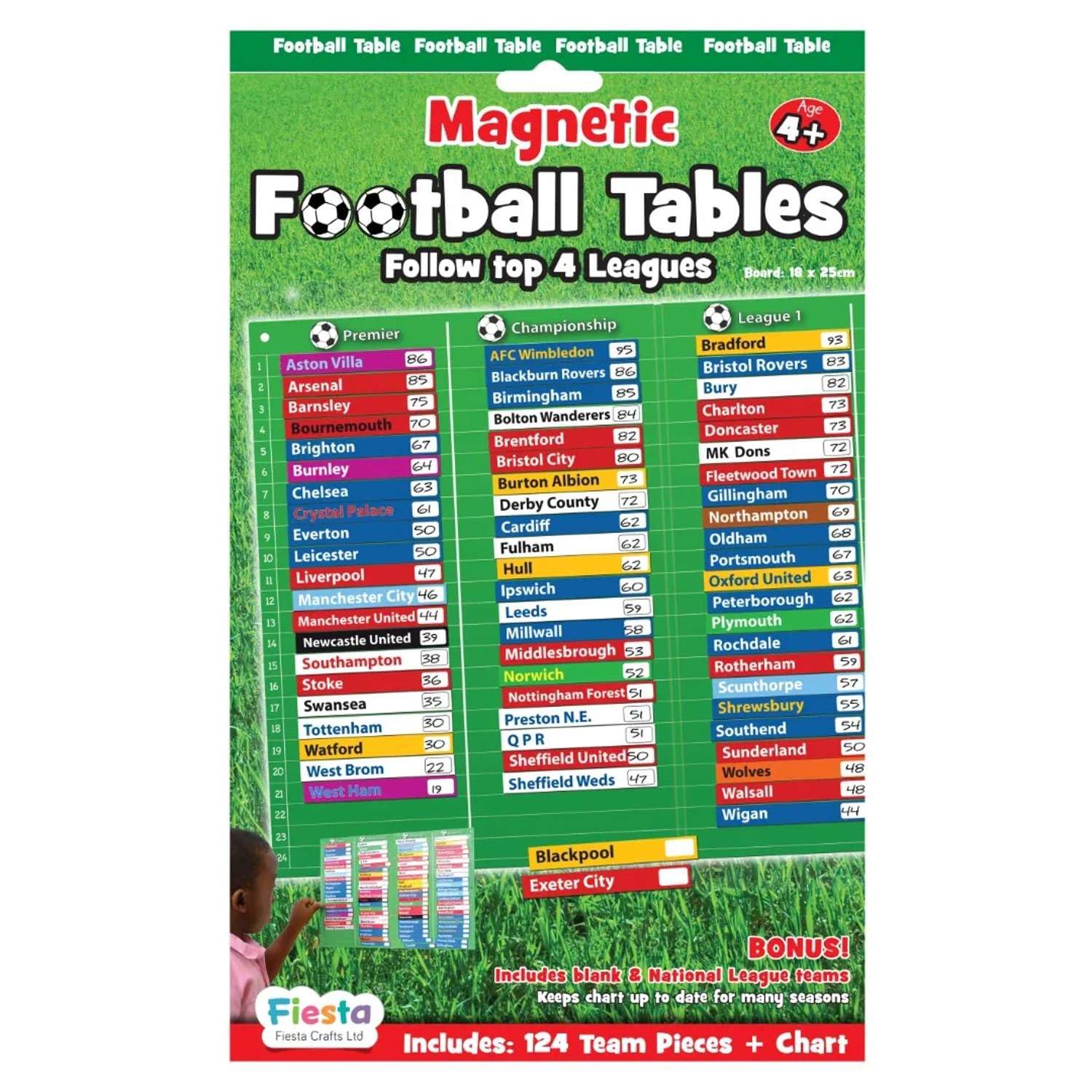 Fiesta Crafts Magnetic Football Tables Chart, Keep up-to-date by moving the teams according to their results, fun for all football fans โ image 1