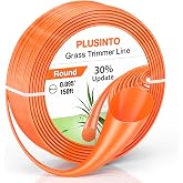 PLUSINTO String Trimmer Line .095", 150 Feet Round Weed Eater String | Trimmer Line for Universal Replacement, Orange Premium Nylon String Trimmer Line For Medium&amp; Heavy Grass&amp;Weeds (2.4mm, 45m)