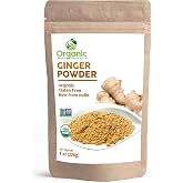 Organic Ginger Powder | 8 oz (226g) | USDA Organic and Non-GMO Project Verified | Product of India | 100% Raw and Natural | Resealable Bag