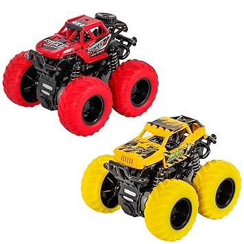 Buy M Sanmersen Bigfoot Monster Trucks Toys For Boys 2 Packs Mini Push And Go Cars Set 360 Degree Rotation 4 Wheels Drive Durable Friction Powered Truck Toys For Kids Online At