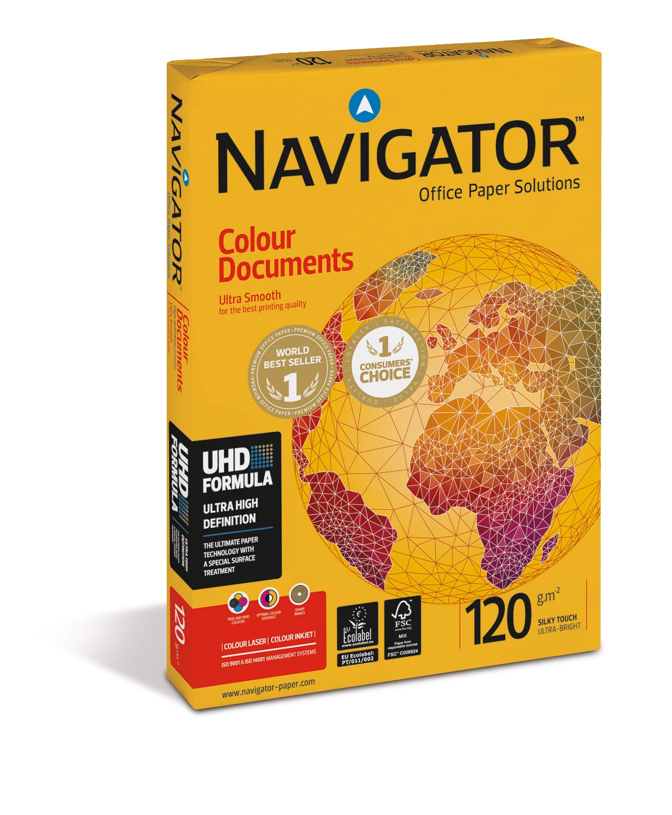 Navigator Colour Documents Paper Ultra Smooth 120gsm 500 Sheets per Ream A3 White - (1 Ream)
