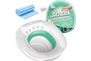 RUGUO Sitz Bath, Sitz Bath for Hemorrhoids - Sitz Bath for Toilet Seat - Sitz Bath for Postpartum Care, Sits Bath Kit for Wom