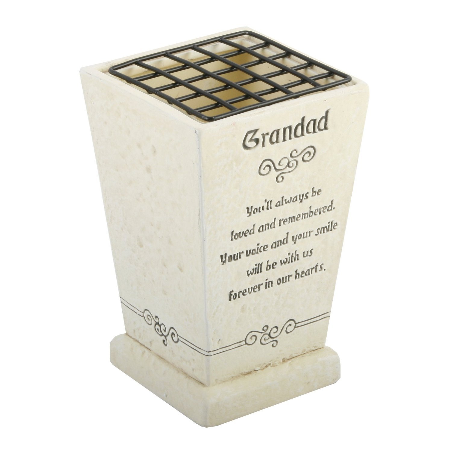 "Grandad" Graveside Memorial Flower Pot Antique Cream Amazon.co.uk