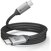Reborn USB C Monitor Display Cable 3.3FT, 8K/4K@60Hz Video, 20Gbps, 240W PD | USB 3.2 Gen 2x2 Cable, Support Video, Data Transfer, PD Charging Type C for MacBook Neo, iPhone 17, XPS, Portable Monitor