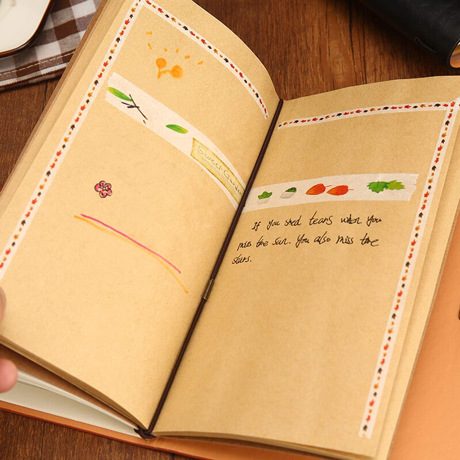 diario di viaggio con pagine vuote idea regalo per donne e ragazze Wandefol Diario di Viaggio in Pelle A6 stile vintage Marrone utilizzabile come blocco per schizzi