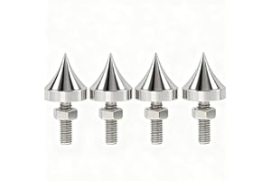 Tissting 4 Pcs Speaker Spikes M6/M8/M10/M12 Stainless Steel - Shock Absorber Isolation Pucks for HiFi Amplifier CD DVD Player, Enhance Sound Quality
