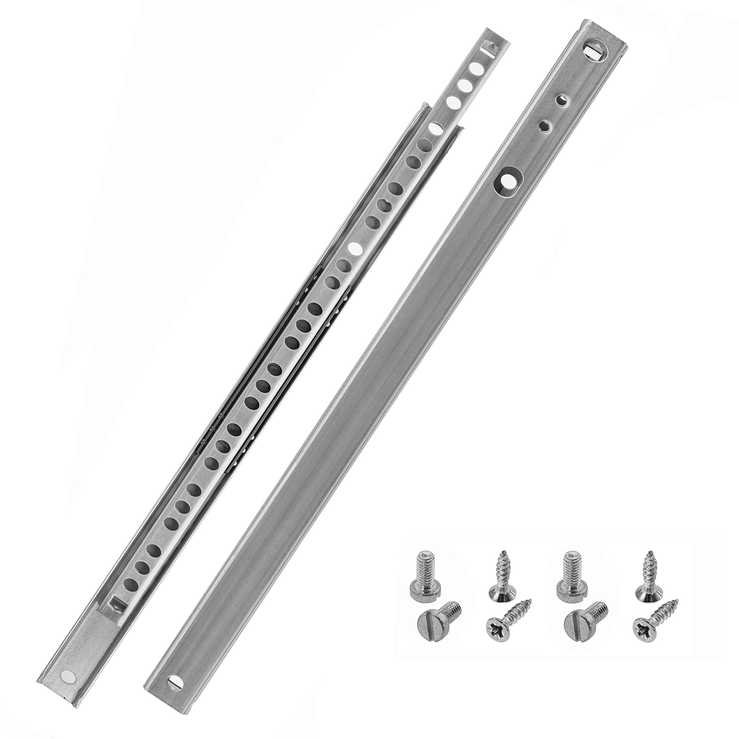 HELPMATE Nut Drawer Slide 27 mm Length 310 mm 1 Pair Set of 2 Ball Bearing Slide Drawer Slide Rail System Drawer Guide Partial Extension Galvanized Steel Silver incl. mounting Hardware