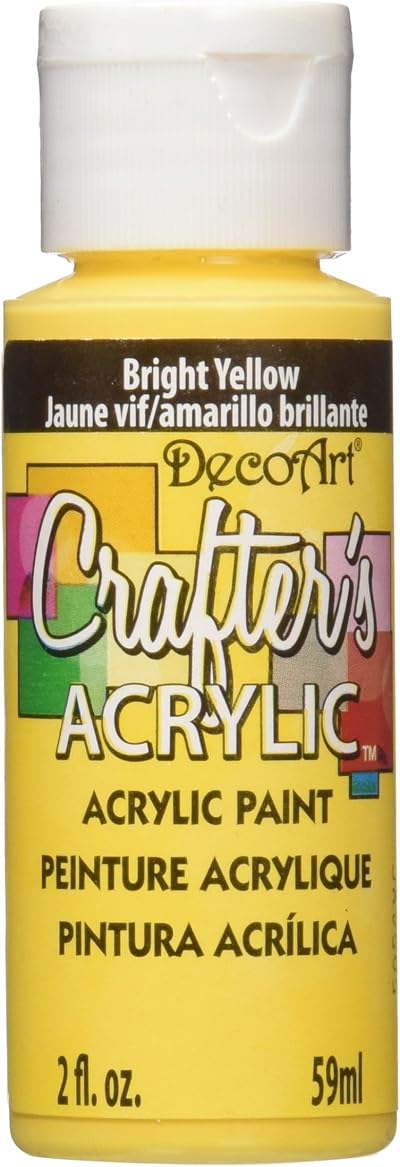DecoArt Crafter's Acrylic Bright Yellow 59 ml - Brand New Paint