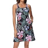 Women’s UPF 50+ Tank Dress A-Line with Pockets Breathable Quick Dry Sun Protection for Hiking Camping Beach Outdoor
