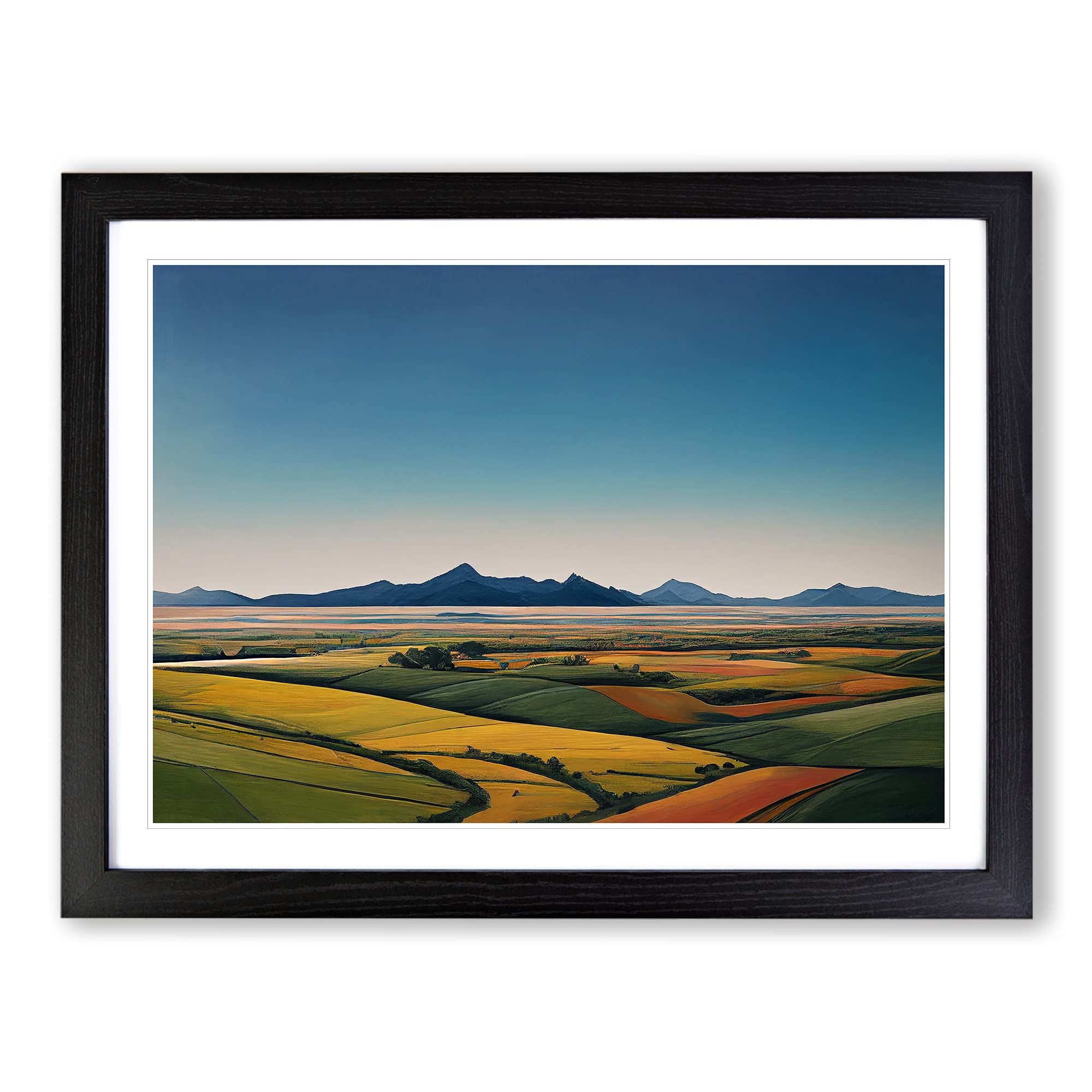 Stunning Mountain Landscape Framed Print | A4 Black Framed Wall Art | Ready to Hang | Modern Landscape Picture | Living Room Bedroom Lounge Office