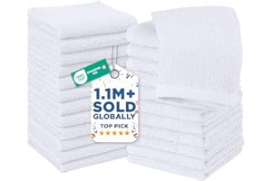 DAN RIVER 100% Cotton Washcloths 24 Pack Premium Quality Face and Body Cloth, Quick Dry Essential Towels for Bathroom, Hand, 
