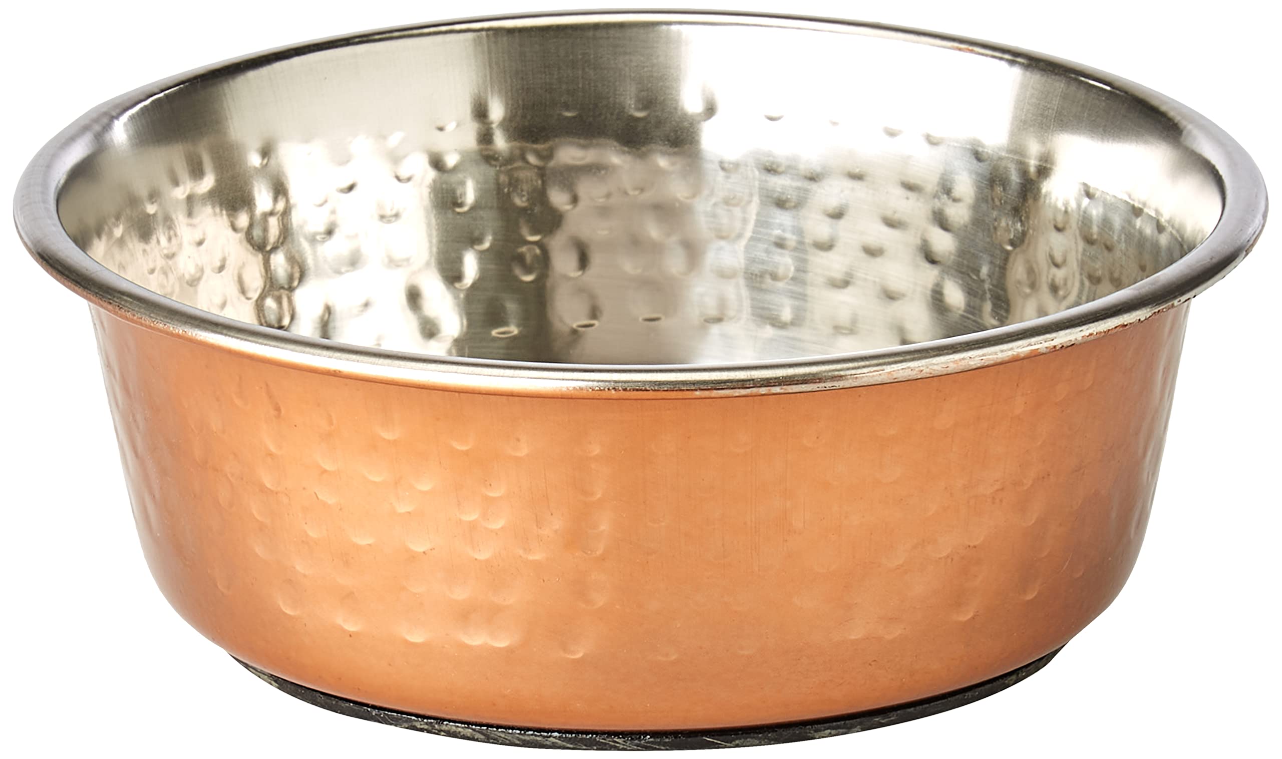 Rosewood Small Hammered Copper Stainless Steel Dog Bowl 470ml – Non-Slip, Stylish & Modern Pet Feeding Bowl for Dogs, Durable & Easy to Clean