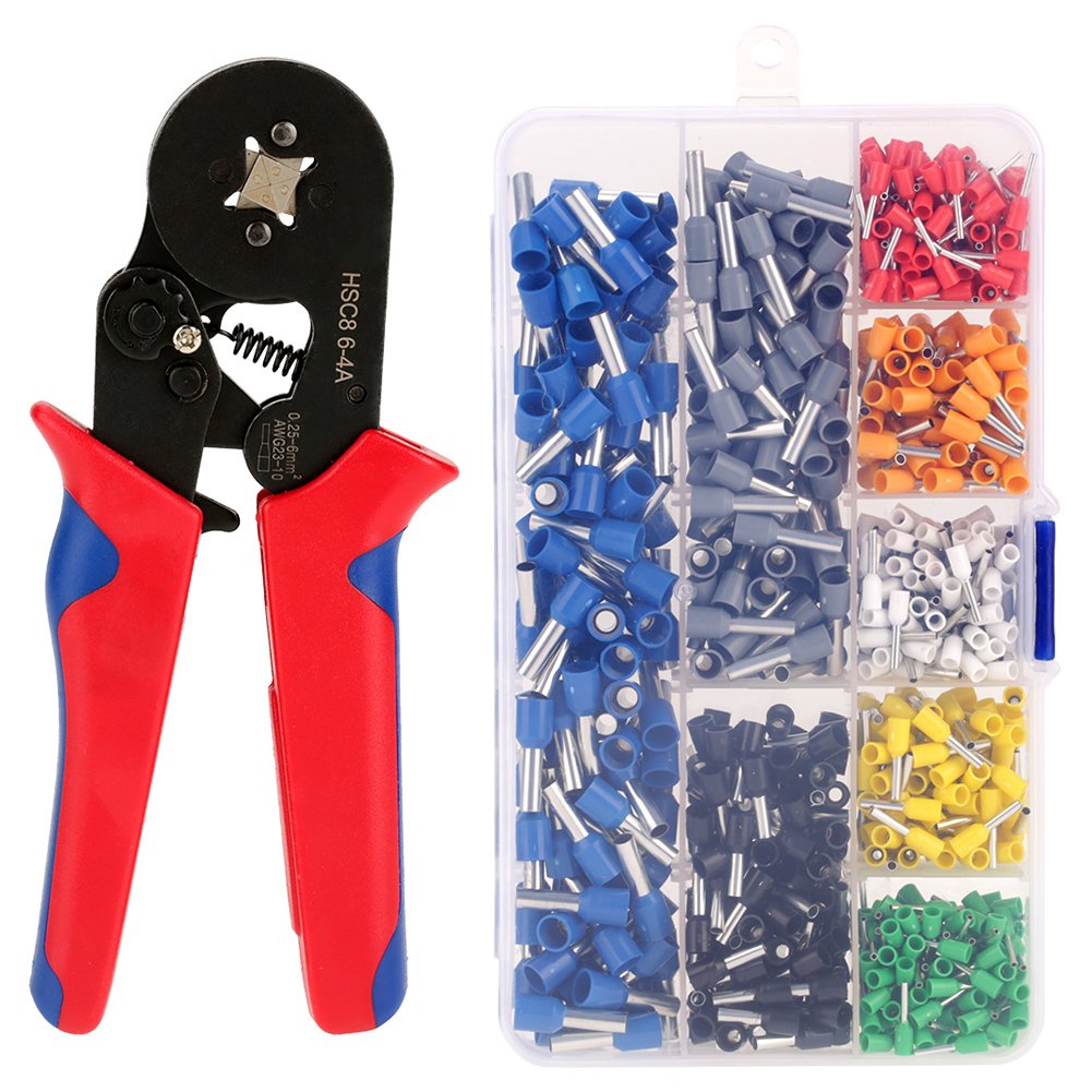Ejoyous Ferrule Crimping Tool, 800Pcs Wiring End Cap Kit, Wire Terminals Crimping Tool Kit, Cable Lugs 0.25-6mm², Universal Size, Easy to Use, Comes with Transparent Box