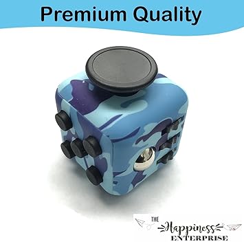 blue camo fidget cube