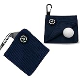 Aliennana Small Magnetic Golf Towel, Microfiber Waffle Design with Clip - Industrial Strength Magnet for Golf Bags, Carts Clubs