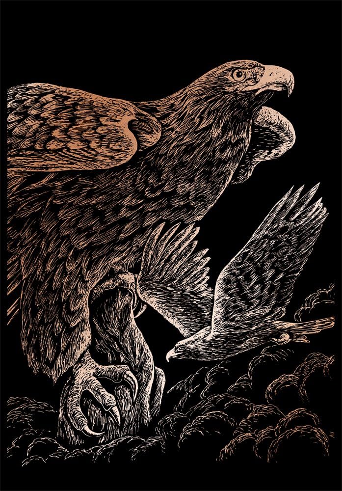 Royal & Langnickel Copper Engraving Art A4 Size Hawks Designed Painting Set, Multi-colored - Image 3