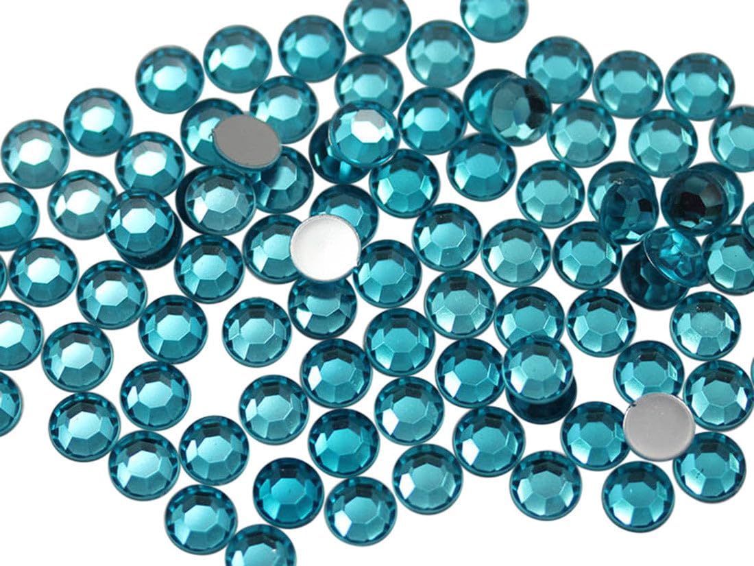 Allstarco 1000PCS 4.5-5mm SS20 Blue Aqua .QR Acrylic Flat Back Rhinestones for Jewelry Making and Face Painting Card Making Embelishments Plastic Crafts Gems