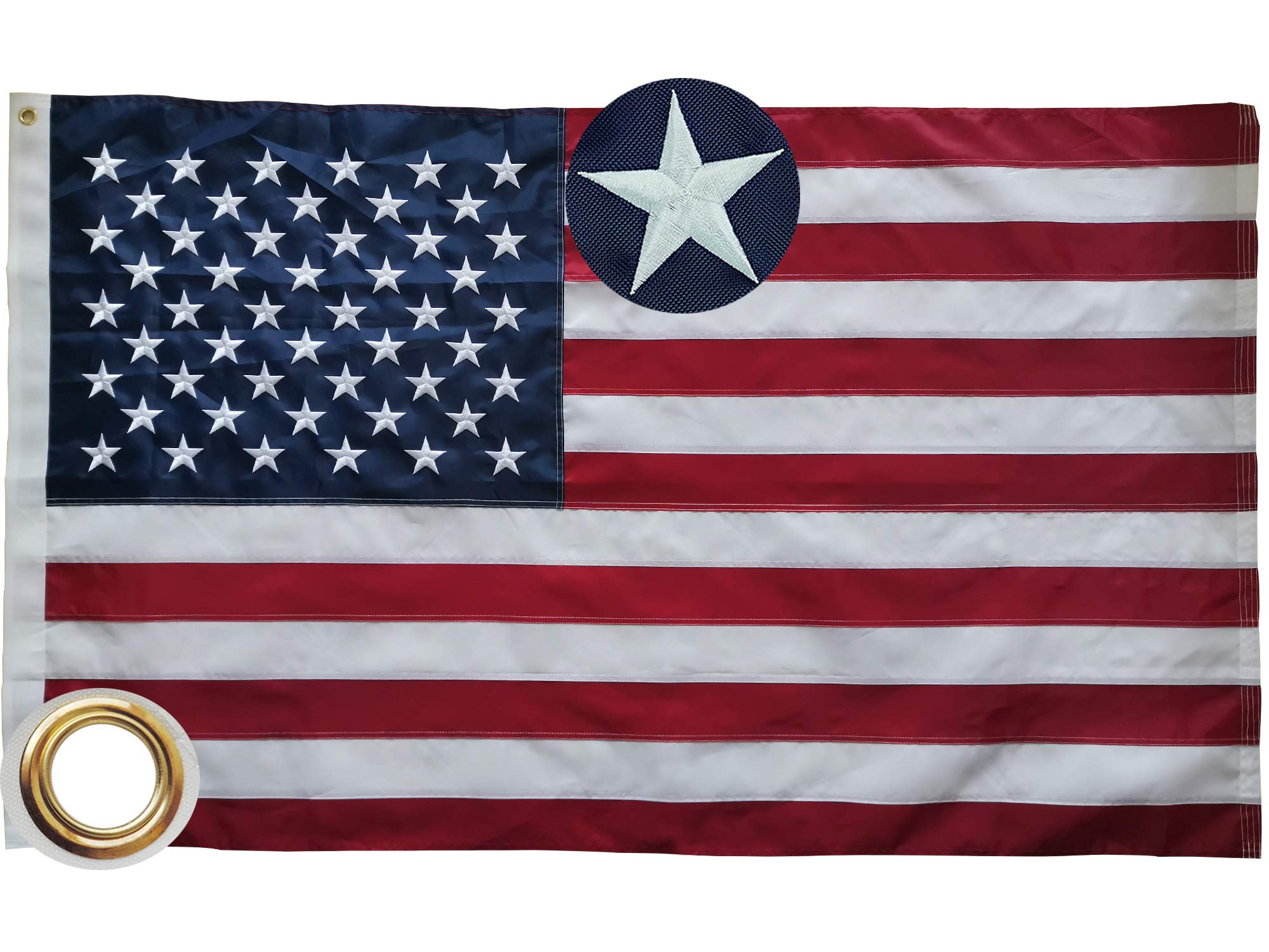 American Flag 3x5FT -(90x150cm) Embroidered Stars Sewn Stripes Outdoors Indoors USA Flags Nylon flag Brass Grommets banner…