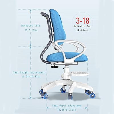 Buy Adjustable Kids Chair Children Ergonomic Design Sitting Posture Correction Desk Chair Study Chair For Bedroom Desk Multi Function Adjustable Height Kid Chair Suitable For 3 18 Years Old Blue Online In Kazakhstan B08t9d4c6d