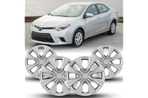 Winjet 15" Hubcaps for Toyota Corolla 2009-2019 [2009 2010 2011 2012 2013 2014 2015 2016 2017 2018 2019] Corolla Wheel Covers Snap On Installation, Heavy Duty PP Material (15 Inch Set of 4, Lacquer)