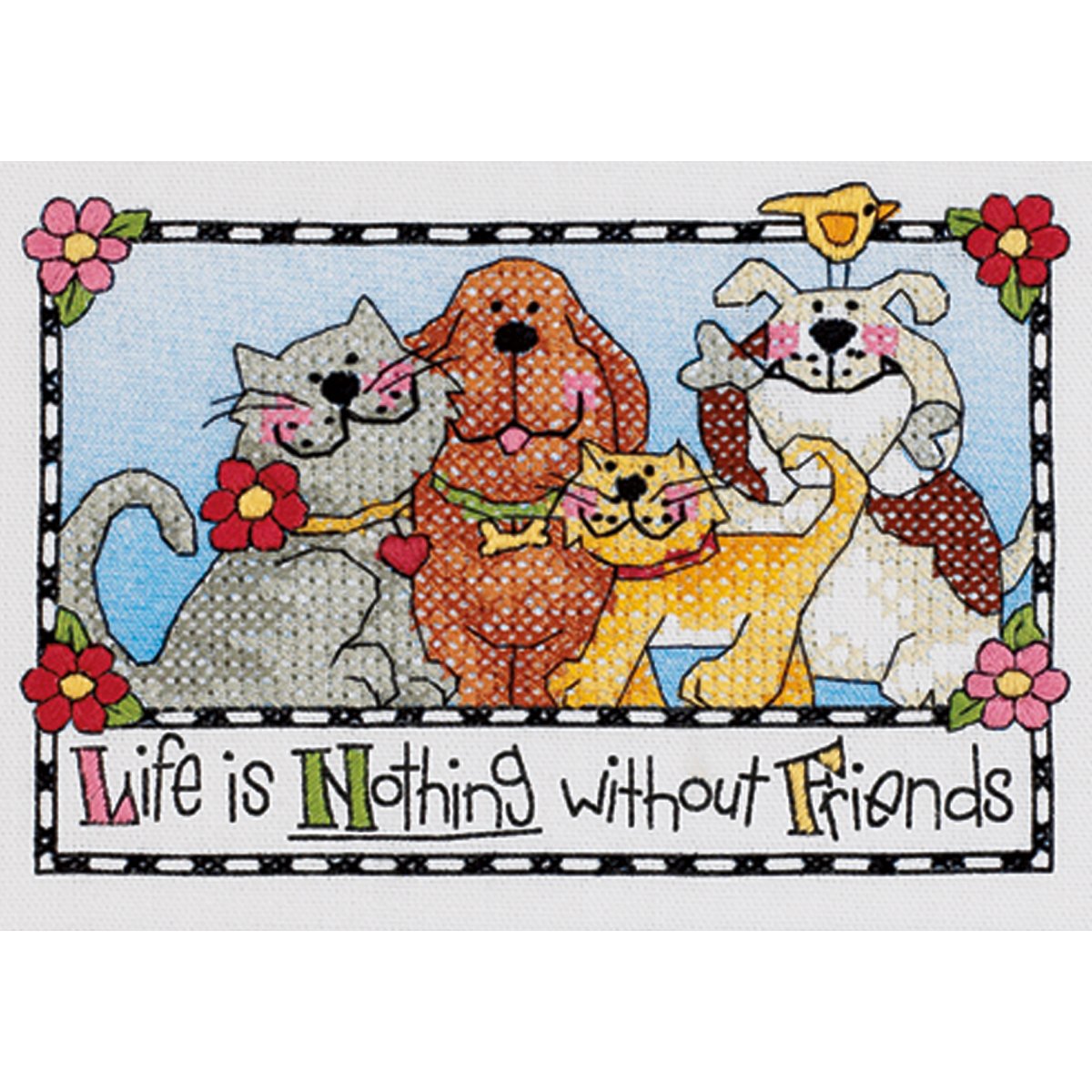 Dimensions "Life is Nothing" Stamped Cross Stitch Kit, Multi-Colour, Mini