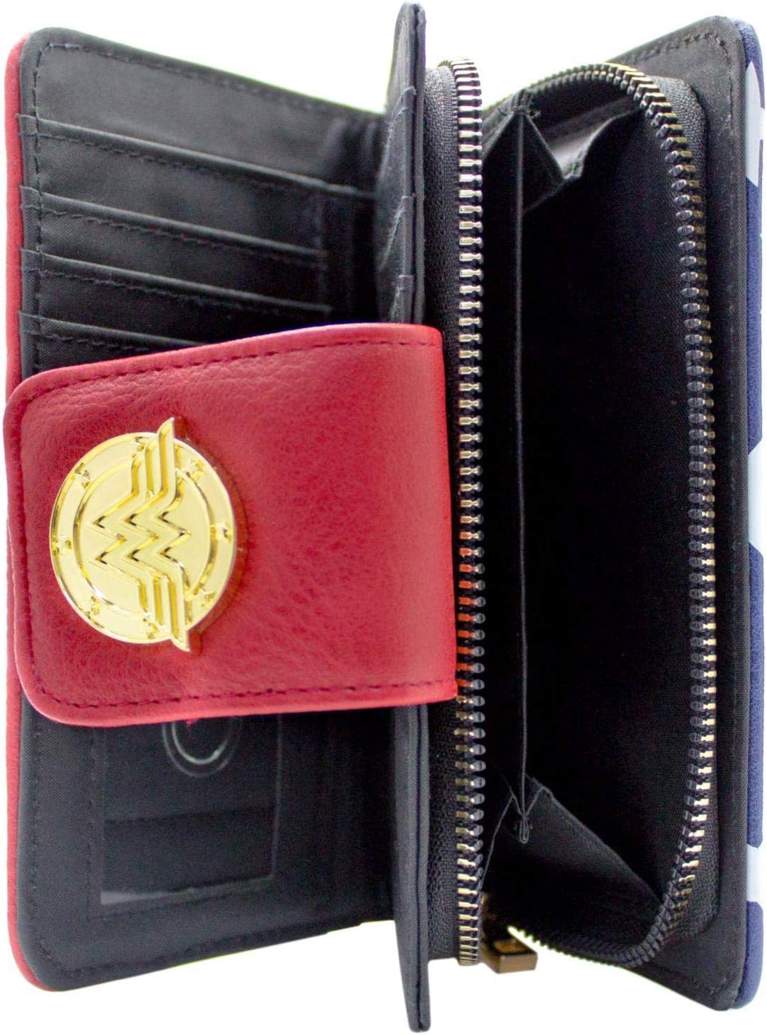 DC Wonder Woman Diana Outfit Metal Emblem Purse Clutch Coin Pocket & Card Holder, Blue - Image 4