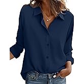 ZEAGOO Button Down Shirt for Women Long Sleeve Blouses Floral Printed Tops Business Casual Work Outfits S-XXL
