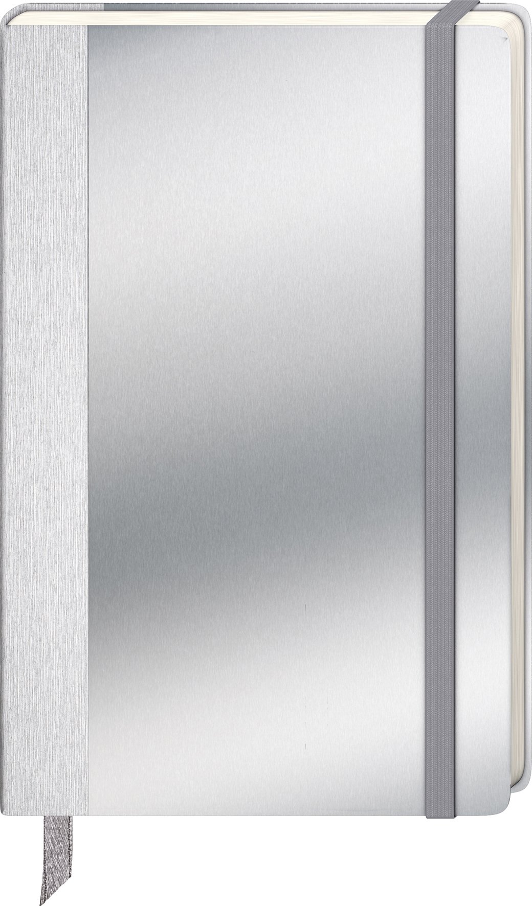 Brunnen 105522005 Notebook Kompagnon Aluminium Matt Brushed Aluminium 12.5 x 19.5 cm Unlined (96 Pages) Pack of 1 Silver