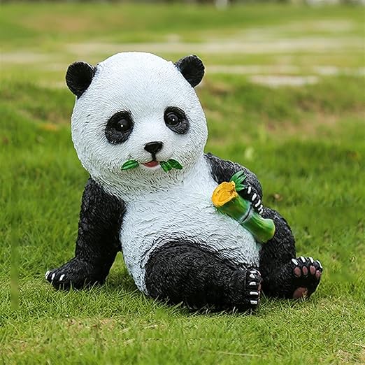 Garden Sculpture for Outdoor, Cute Panda Garden Animal Statue, Outdoor