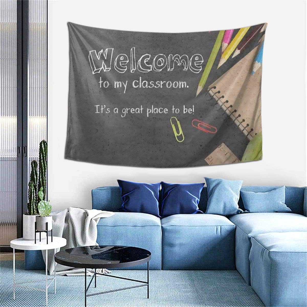 Amazon Com Welcome To My Classroom Tapestry Forest Tapestry Nature Landscape Tapestry Wall Hanging For Room 60 X 40 Inches Home Kitchen