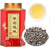 XIXICHA Jasmine Pearls Tea Jasmine Green Loose Leaf Dragon Balls Grade AAA 5.3oz/150g Long-lasting Natural Aroma Chinese Tea （120 cups）茉莉花茶 特级茉莉龙珠 绿茶 花茶