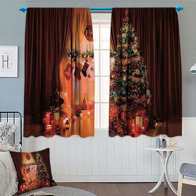 Christmas Decorations, Thermal Insulating Blackout Curtain, Christmas