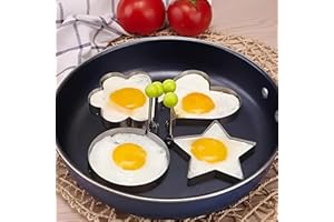 Egg Rings Set of 4, Round Crumpet Ring Mold Shaper for English Muffins Pancake Cooking Griddle - Portable Grill Accessories f