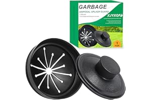 XJYXQF Garbage Disposal Splash Guard with Cover – 3-3/8 Inch Rubber Drain Stopper for Kitchen Sink, Fits Whirlaway/Waste King/GE, Prevents Water Splash & Clogs, Heavy-Duty Anti-Splash Guard (3-3/8 Inch)