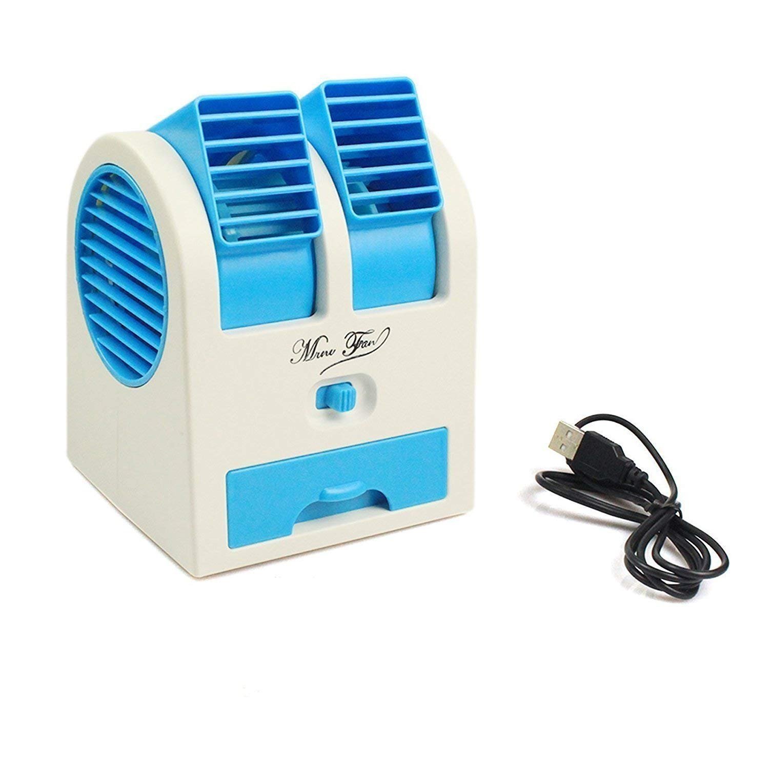K B Associate Plastic Mini Portable USB Air Cooler Desktop Dual