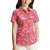 SSLR Big Girls Hawaiian Shirt Beach Tropical Summer Casual Short Sleeve Button Down Shirt