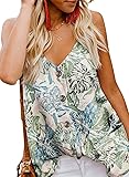 BLENCOT Women's Soft Floral Button Down V Neck