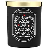 Gifts for Men - Mens Husband Boyfriend Valentines Day Gifts, Midnight Hour Scented Candles, Birthday Candle for Girlfriend Wife 10oz (Lots of Love)