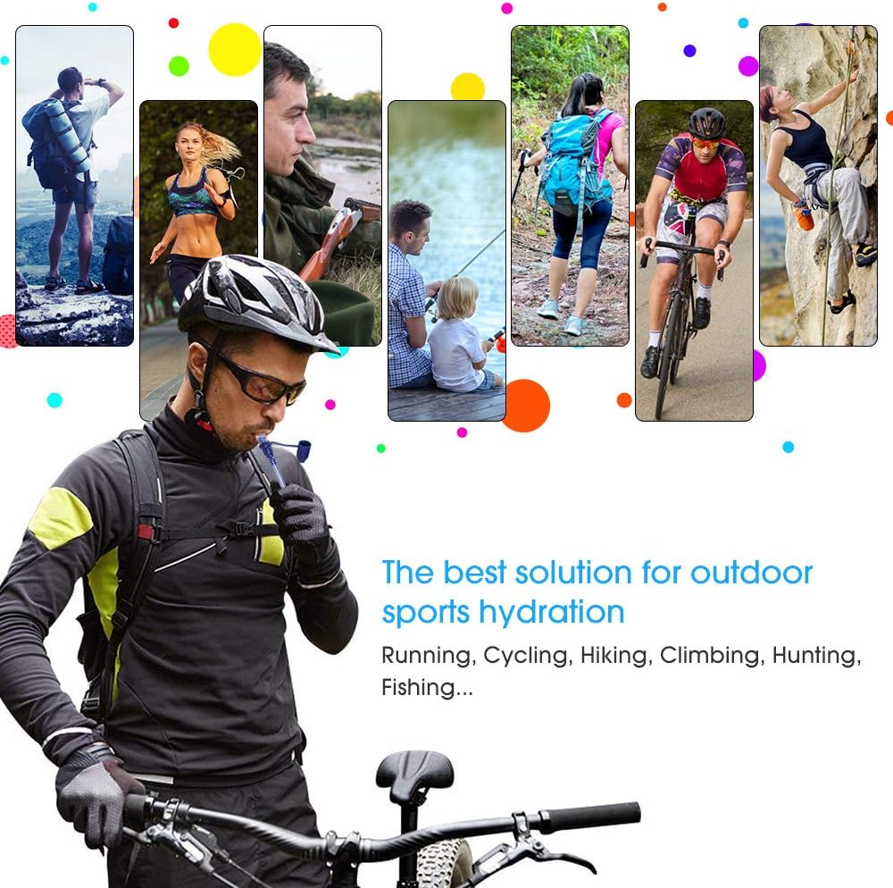 SKL Hydration Bladder 2 Liter Water Bladder Leak-Proof Hydration Pack Replacement with Upgraded Auto Shut-Off System for Hiking Running Cycling Biking Climbing Adults : Sports & Outdoors