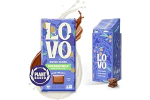 LOVO Coconutmilk Chocolate Bar, 100% Plant-Based Dairy-Alternative Milk Chocolate, Creamy and Delectable Vegan Milk Chocolate Made With Coconutmilk, Gluten-Free, Swiss-made, RFA Certified, 2.82 oz (Pack of 8)