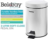 Beldray Small Round Stainless Steel Pedal Bin 3L Soft Close With Inner Bucket view 3