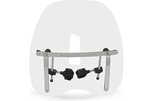 EGO BIKE Large 19"x17" Clear Windshield Compatible with Honda Magna Shadow Spirit Sabre Kawasaki Vulcan Vn Harley Davidson Sportster Dyna Glide Softail Suzuki Savage Intruder Volusia Boulevard Yamaha Cruiser